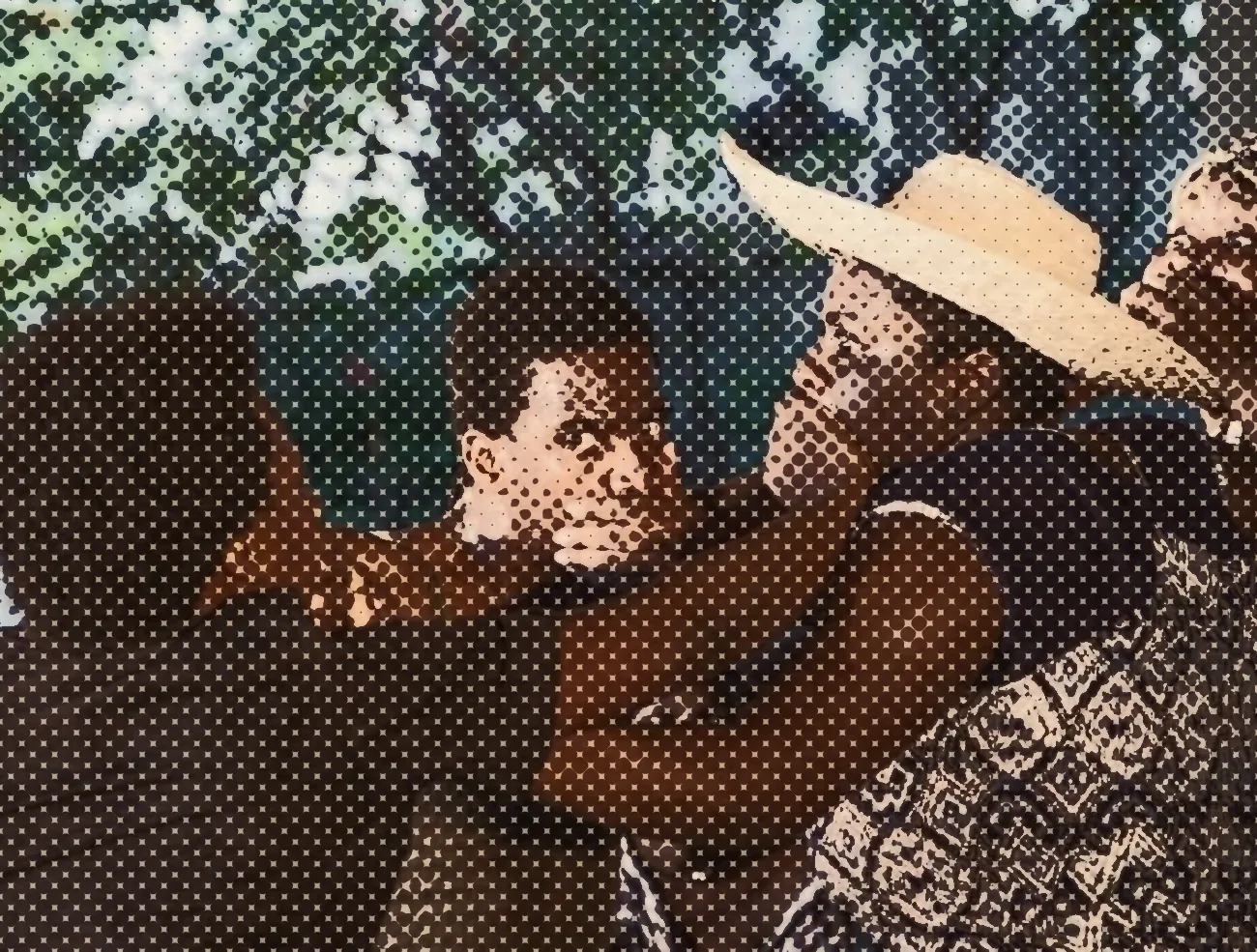 Performers in a tense scene outdoors, from the poster for the festival documentary